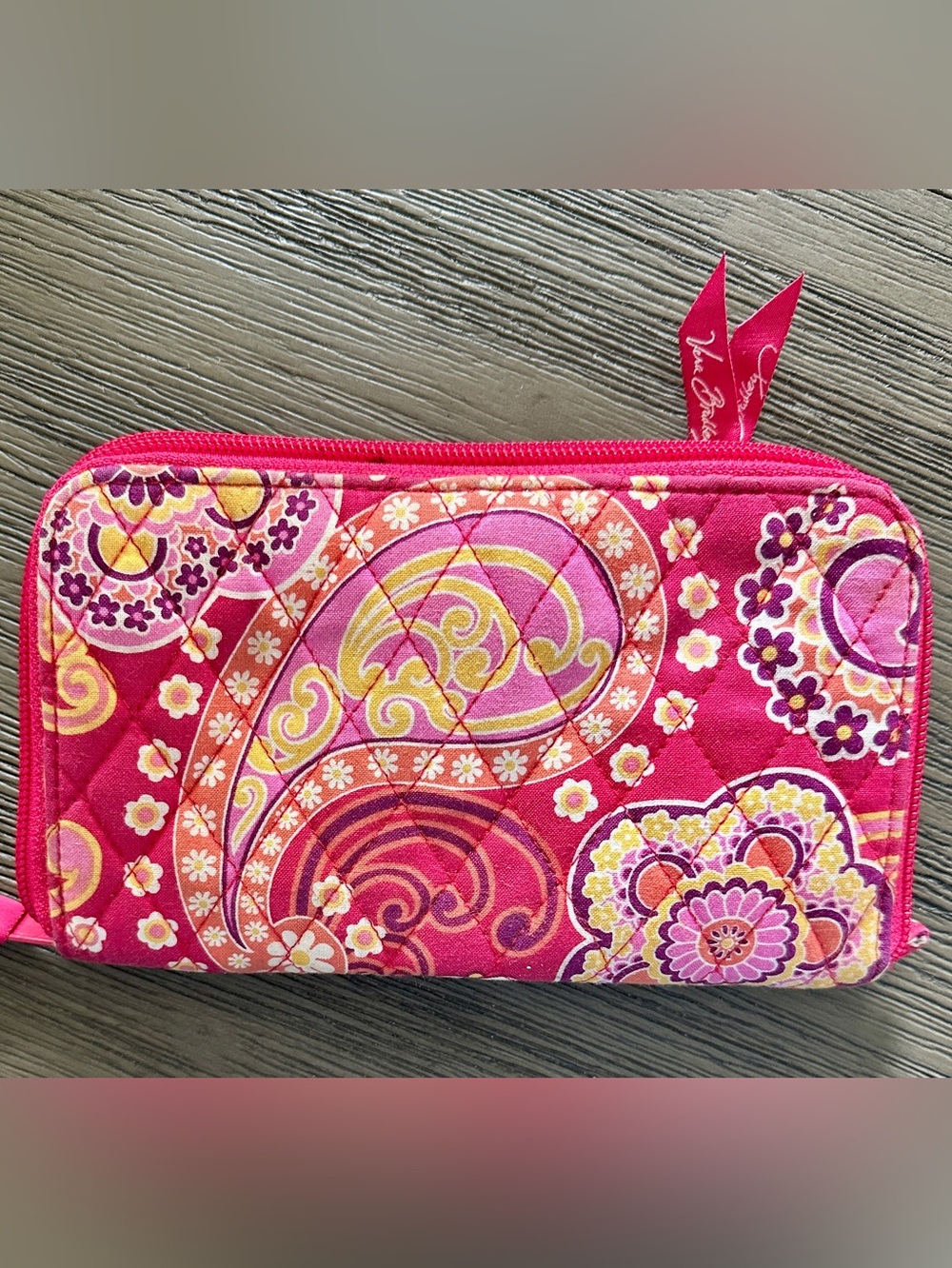 Vera Bradley Raspberry Fizz Quilted Wristlet